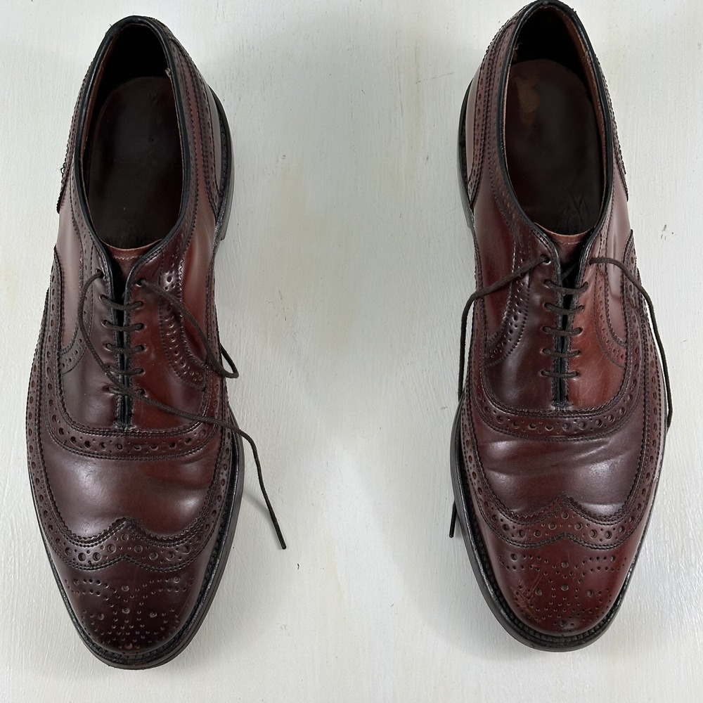 Allen Edmonds Mens Cambridge Shell Cordovan Shoes 9 C Burgundy Oxford Wingtips‎ - Picture 9 of 16